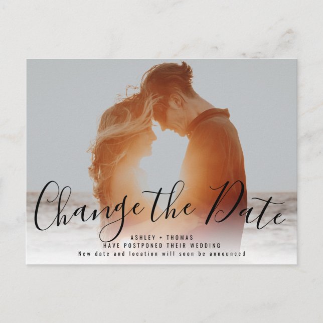 Cartão Postal Moderno Alterar a data | Carregar a sua fotografia (Frente)