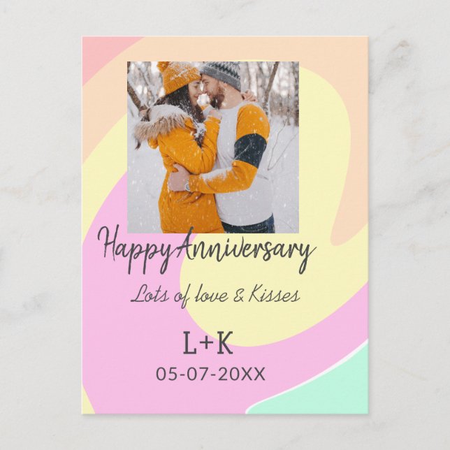 Cartão Postal Moderno boho feliz aniversário adicionar nome data (Frente)