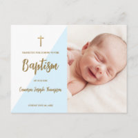 Moderno cruz de ouro azul Personalizado Batismo de