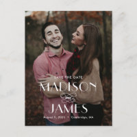 Cartão Postal Moderno de Salvar a Data do Casament
