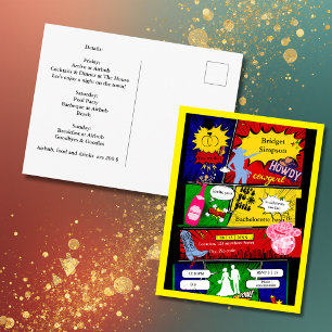 Cartão Postal moderno divertido retrô quadrinhos despedida de so