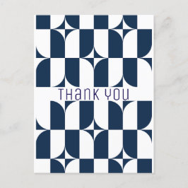 Cartão Postal Moderno do século médio azul e branco