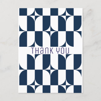 Cartão Postal Moderno do século médio azul e branco