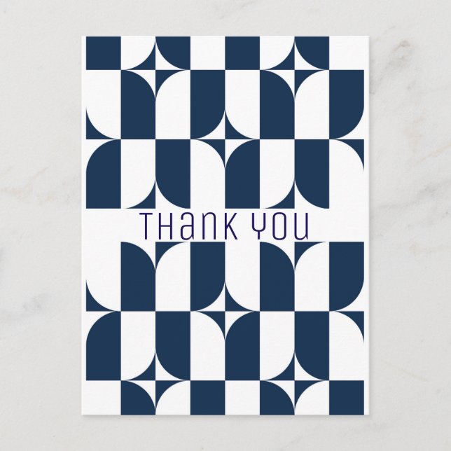 Cartão Postal Moderno do século médio azul e branco (Frente)