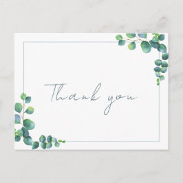 Cartão Postal Moderno Eucalyptus Obrigado Chá de fraldas