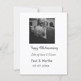 Cartão Postal Moderno feliz 40º aniversário adicionar nome data 