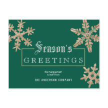 Moderno Floco de Neve Verde Vintage Wood Business