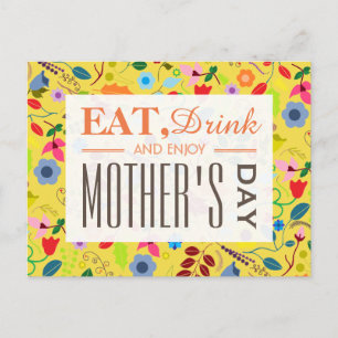 Cartão Postal Moderno Floral Boho Chic do Dia das Mães