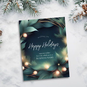 Cartão Postal Moderno Holiday Wreath Corporate