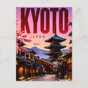 Cartão Postal ⛩ Moderno Horizonte de Kyoto Estilo de Cidade ⛩