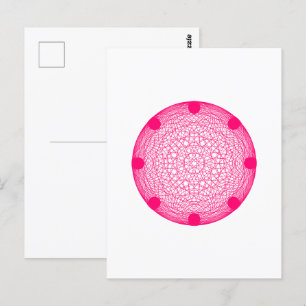 Cartão Postal Moderno Mandala Rosa Neon - Personal