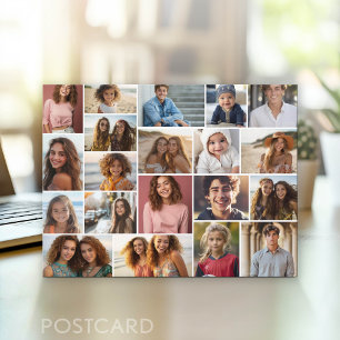 Cartão Postal Moderno Minimalista - 20 Colagem de Fotos