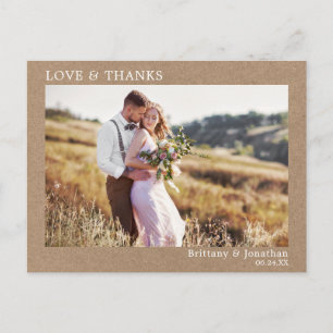 Cartão Postal Moderno Minimalista Amor Agradecimento Casamento K