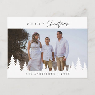 Cartão Postal Moderno Minimalista, Família Feliz no Natal Foto