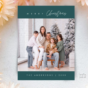 Cartão Postal Moderno Minimalista, Feliz Natal Família Foto