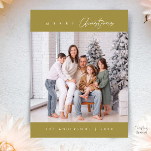 Cartão Postal Moderno Minimalista, Feliz Natal Família Foto