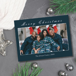 Cartão Postal Moderno Minimalista Feliz Natal Foto de Família