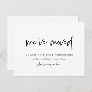 Cartão Postal Moderno minimalista, nos mudamos, Anúncio