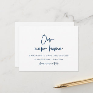 Cartão Postal Moderno minimalista, novo anúncio de endereço re