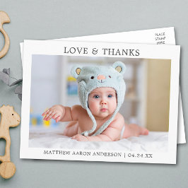 Cartão Postal Moderno Minimalista Simples Amor e Gratidão Bebê
