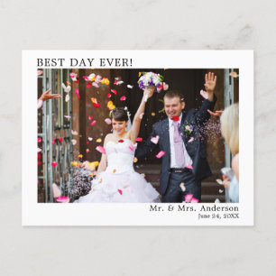 Cartão Postal Moderno Minimalista Simples Casamento Melhor Dia d