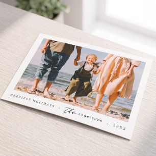 Cartão Postal Moderno Minimalista Simples Personalizado Família