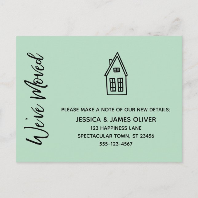 Cartão Postal Moderno, movemos a pequena casa desenhando a casa (Frente)