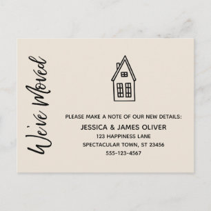 Cartão Postal Moderno, movemos a pequena casa desenhando creme