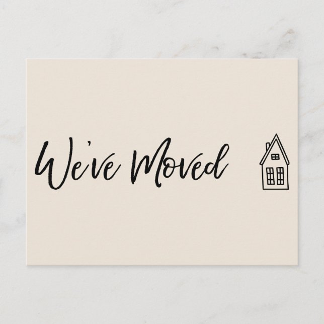 Cartão Postal Moderno, movemos a pequena casa desenhando creme (Frente)