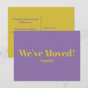 Cartão Postal Moderno Mudamos Nova Casa Mudança Roxo