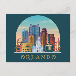 Cartão Postal Moderno Orlando Flórida Linha do Hor