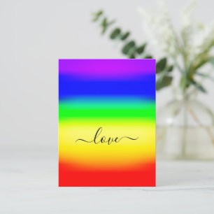Cartão Postal Moderno Rainbow Love Swash Bright Ombre Orgulho ga