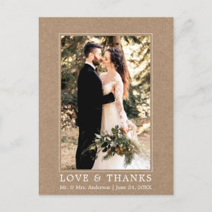 Cartão Postal Moderno Simples Amor Agradecimento Casamento Foto 