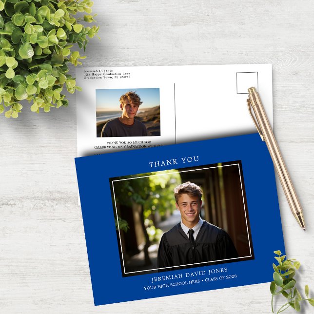 Cartão Postal Moderno Simples Foto Agradecimento de Graduação (Criador carregado)