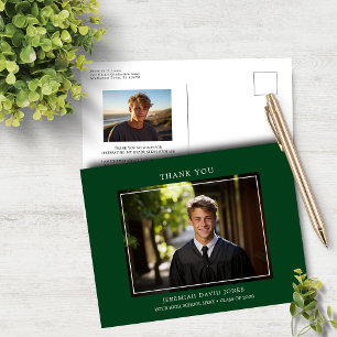 Cartão Postal Moderno Simples Verde Floresta Grad Agradecimento