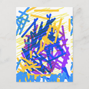 Cartão Postal Moderno Splash de Tinta Festiva Abstrata