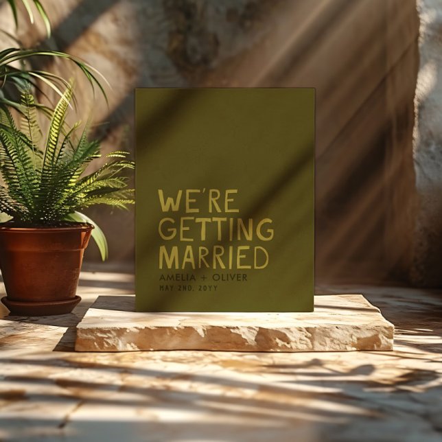 Cartão Postal Moderno Verde-Oliva - Tipografia Manuscrita Negrit (Criador carregado)