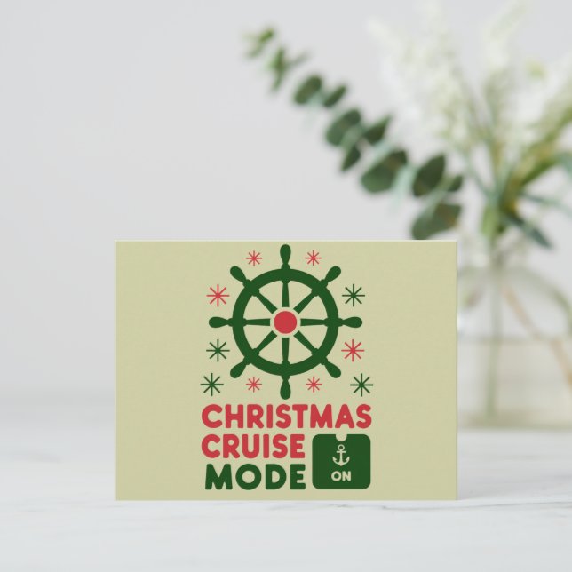 Cartão Postal Modo Cruise De Natal No Navio Natal 2024 (Em pé/Frente)