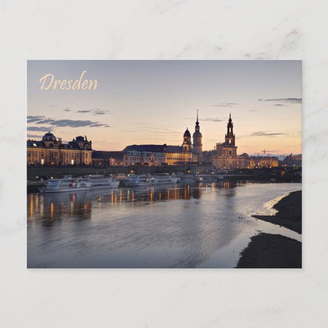 Cartão Postal modo de exibição Dresden Elbe (Frente)