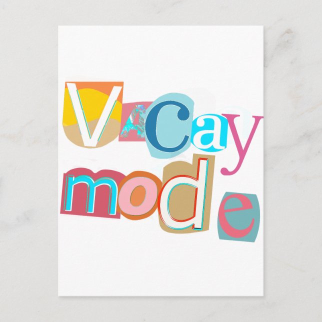 Cartão Postal Modo de Férias Retroativas do Estilo de Praia (Frente)