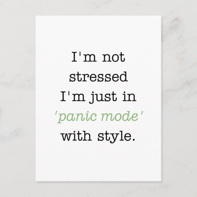 Cartão Postal Modo de Pânico no Estilo (Frente)