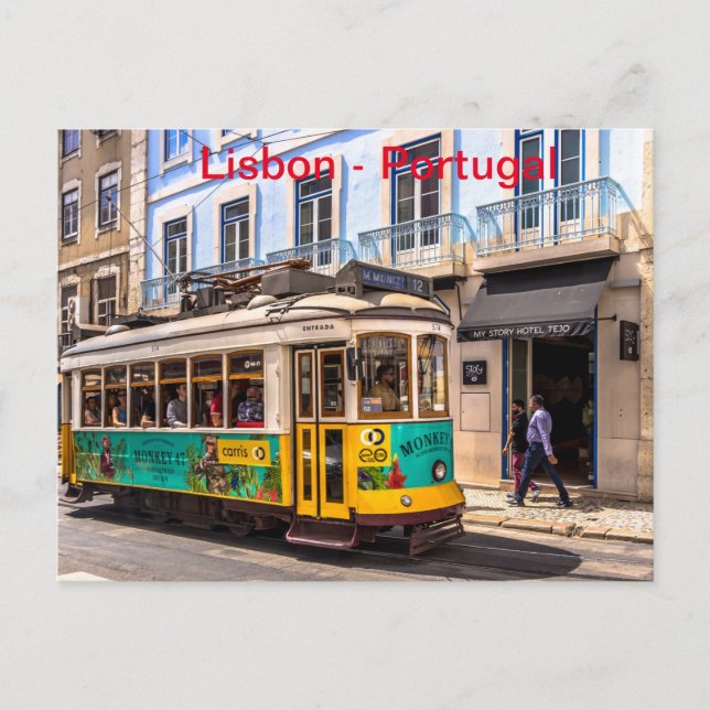 Cartão Postal Modo de transporte antigo em Lisboa. (Frente)