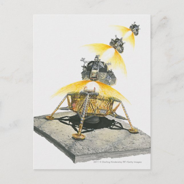 Cartão Postal Módulo Apollo 11 Águia decolando da Lua (Frente)