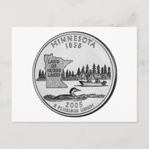 Cartão Postal Moeda Comemorativa do Estado de Minnesota