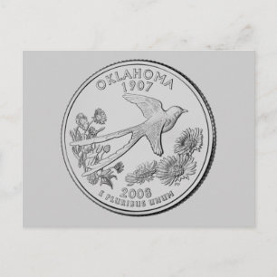 Cartão Postal Moeda Comemorativa do Estado de Oklahoma