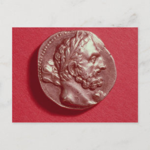 Cartão Postal Moeda de punho com a cabeça de Hamilcar Barca