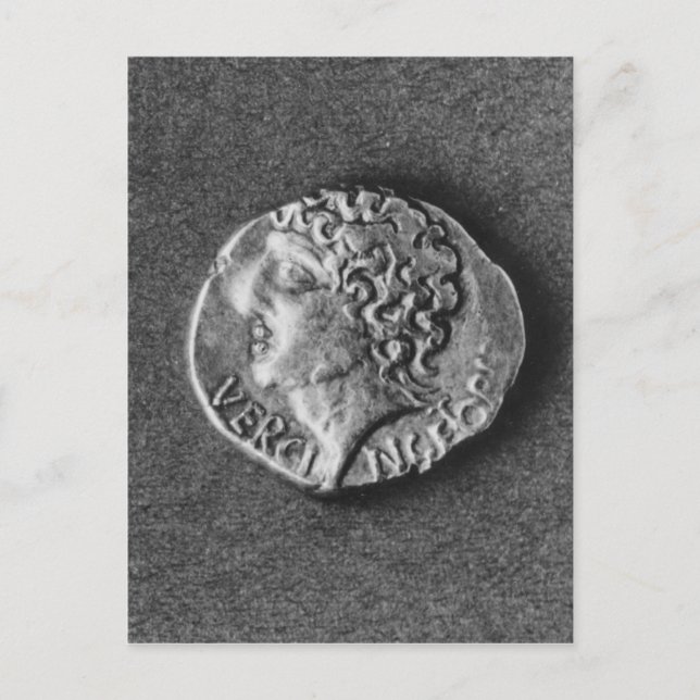 Cartão Postal Moedas com efígie de Vercingetorix (Frente)
