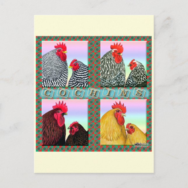 Cartão Postal Moedas com quatro cores (Frente)