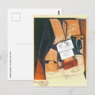 Cartão Postal Moedor de Café por Juan Gris, Arte Cubista Vintage