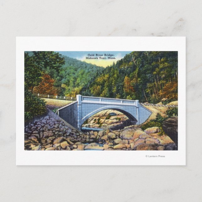 Cartão Postal Mohawk Trail View of Cold River Bridge (Frente)